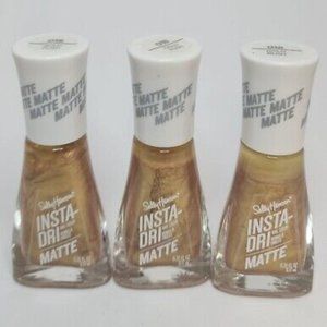 Sally Hansen Insta-Dri Nail Color Matte #018 Gold Lot Of 3